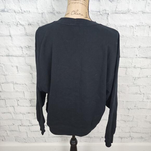 Agolde oversized pullover sweater Sz S black dolman sleeve crew neck A34N - Picture 3 of 3
